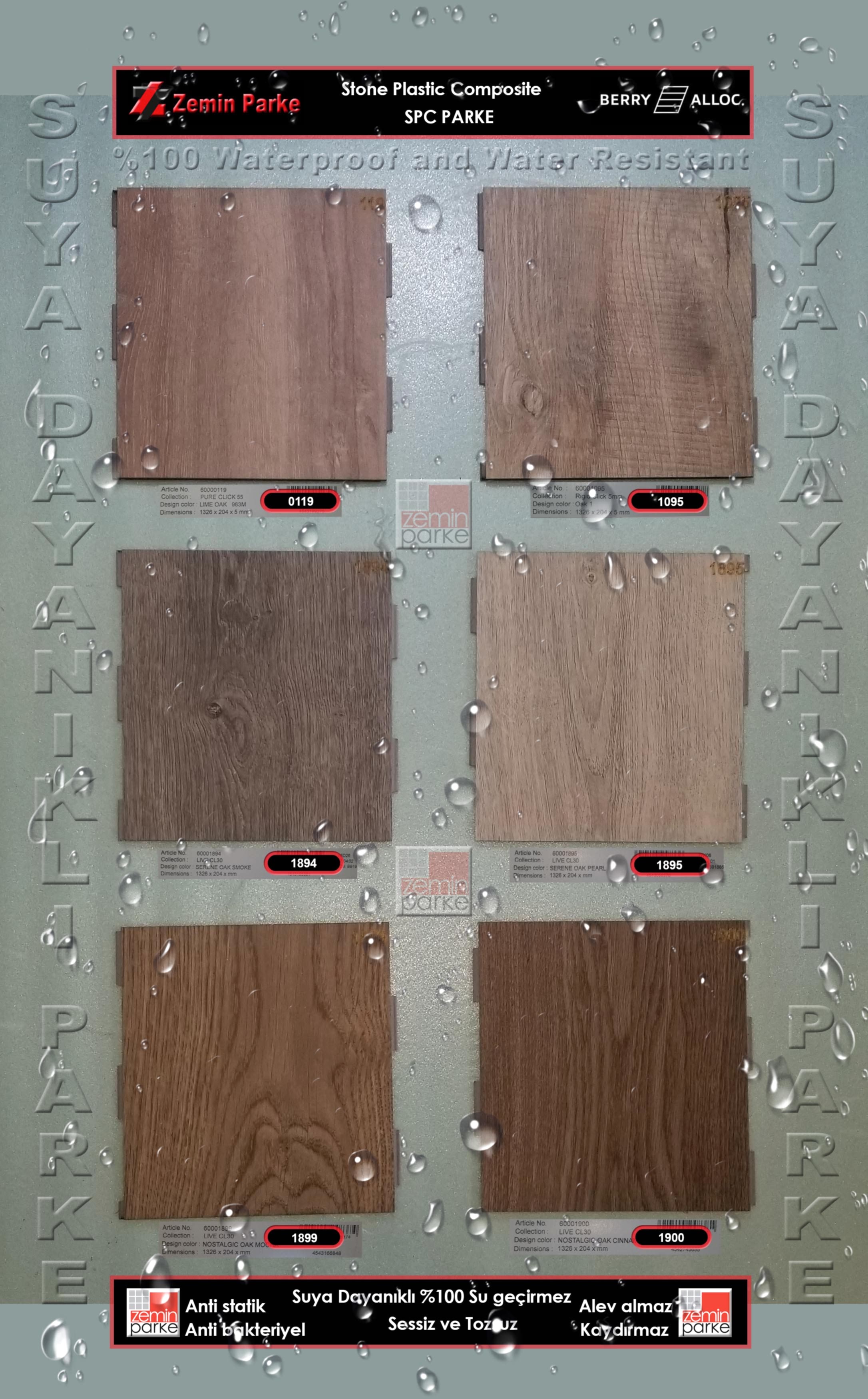BerryAlloc Live CL30 SPC Serene Oak Smoke 1894 Suya Dayanıklı Parke